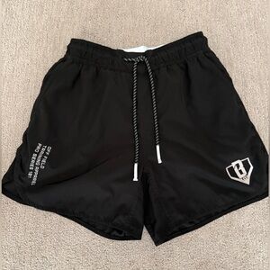 Baseball Lifestyle 101 Boys Black Athletic Shorts with Logo